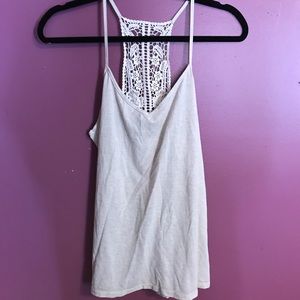 Light tan tank top with lace back 